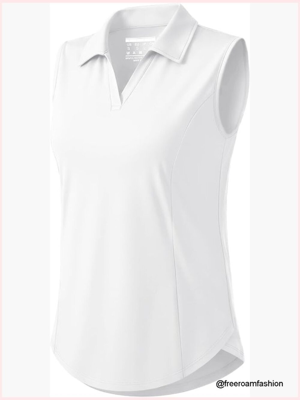Sleeveless V-Neck Polo Shirt UPF 50+ Quick Dry Athletic Tank Top